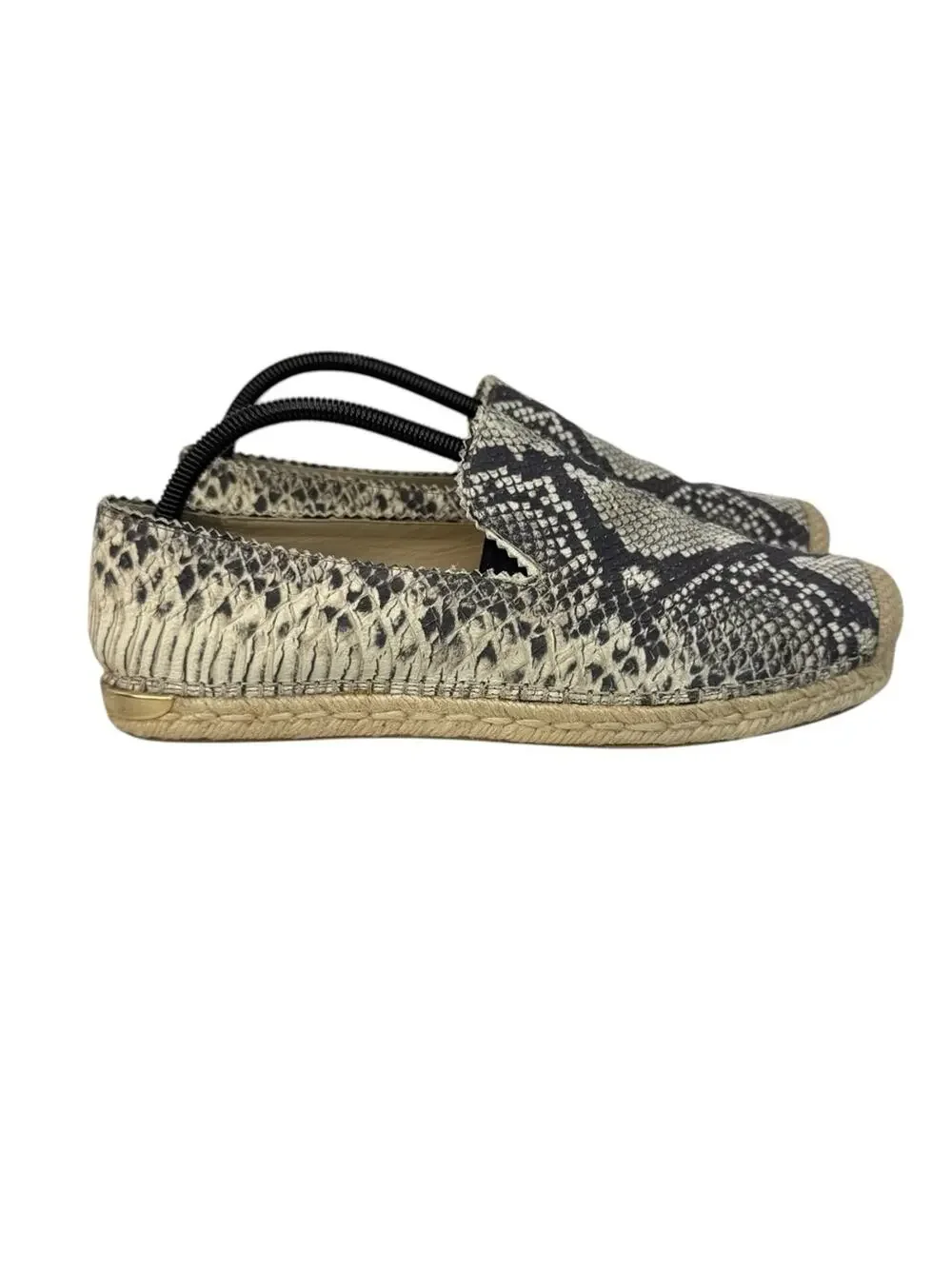 STUART WEITZMAN Catalan Snake-Print Espadrille Slip-On in Creme Women’s Sz 10